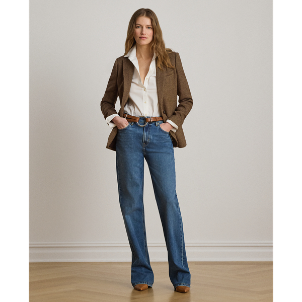 Atlantic Blue Wash High-Rise Straight Jeans Lauren 9