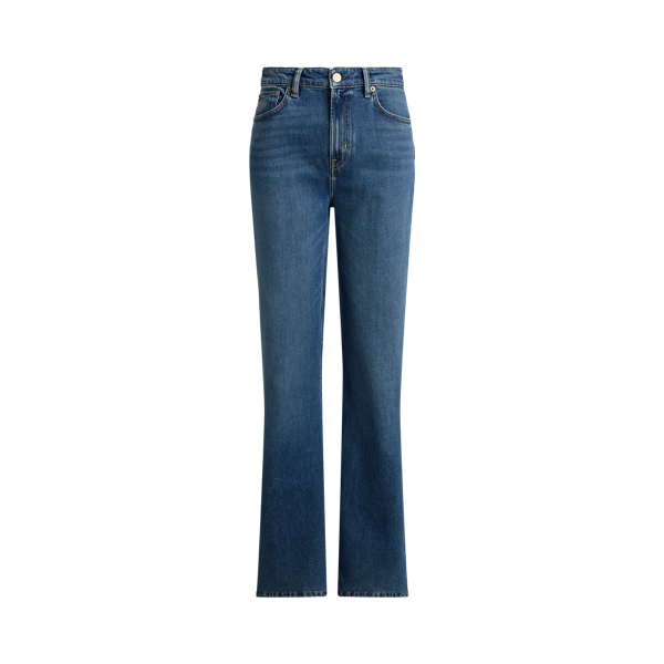 Atlantic Blue Wash High-Rise Straight Jeans Lauren 2