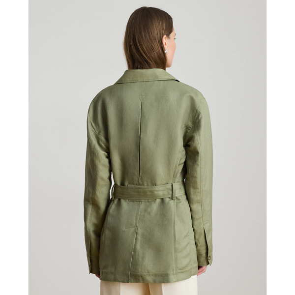 Light Agave Linen-Blend Twill Field Jacket Lauren 5
