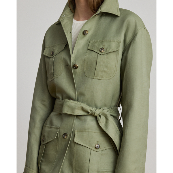 Light Agave Linen-Blend Twill Field Jacket Lauren 6