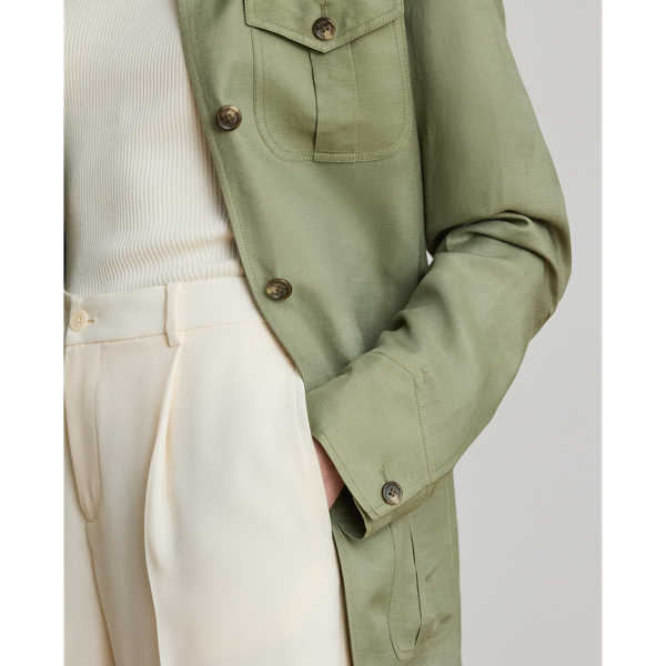 Light Agave Linen-Blend Twill Field Jacket Lauren 7