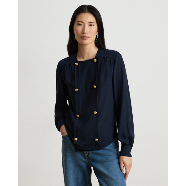 Blusa a doppio petto in georgette