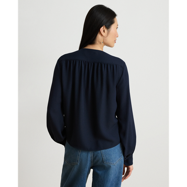 Blusa a doppio petto in georgette