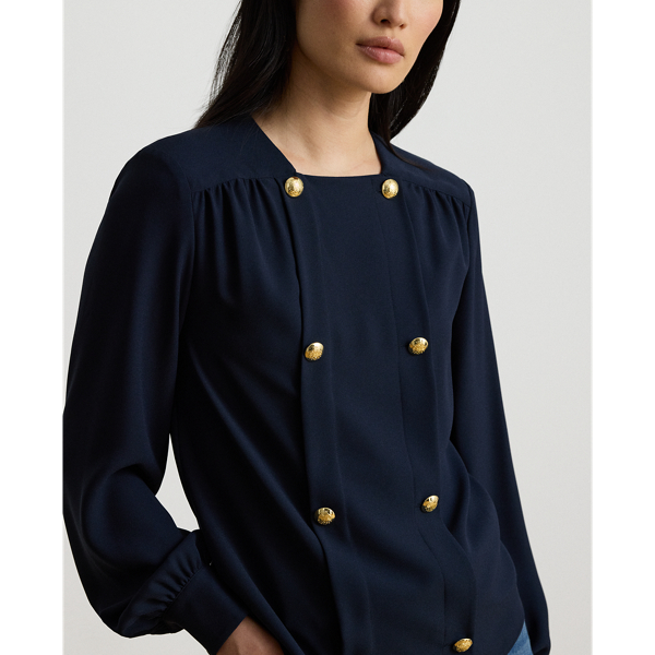 Blusa a doppio petto in georgette