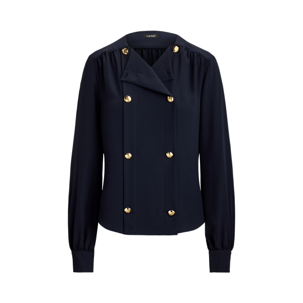 Blusa a doppio petto in georgette