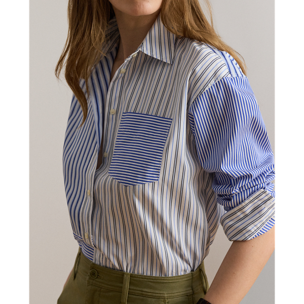 Gestreiftes Relaxed-Fit Baumwollhemd Lauren in Blau/Wei&szlig; multi 6