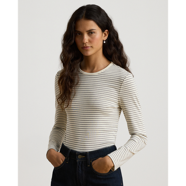 Striped Cotton-Blend Long-Sleeve Tee