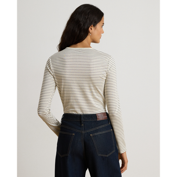 Striped Cotton-Blend Long-Sleeve Tee