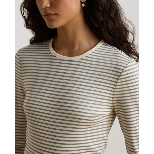 Striped Cotton-Blend Long-Sleeve Tee