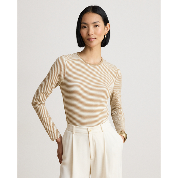 Striped Stretch Cotton Long Sleeve Tee