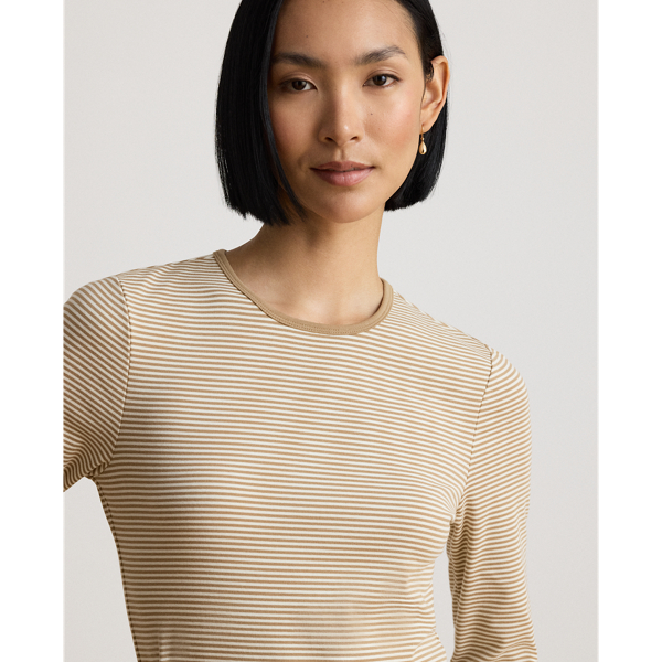 Striped Stretch Cotton Long Sleeve Tee