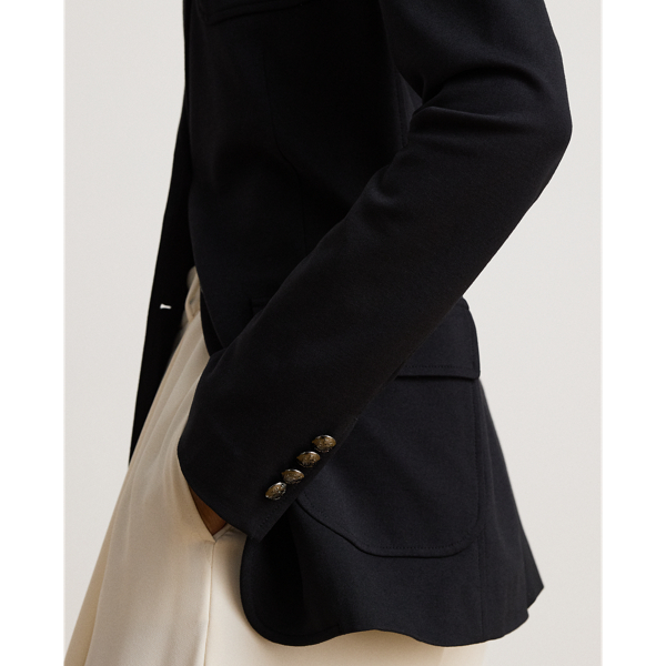 Rhinestone-Bullion Stretch Ponte Blazer