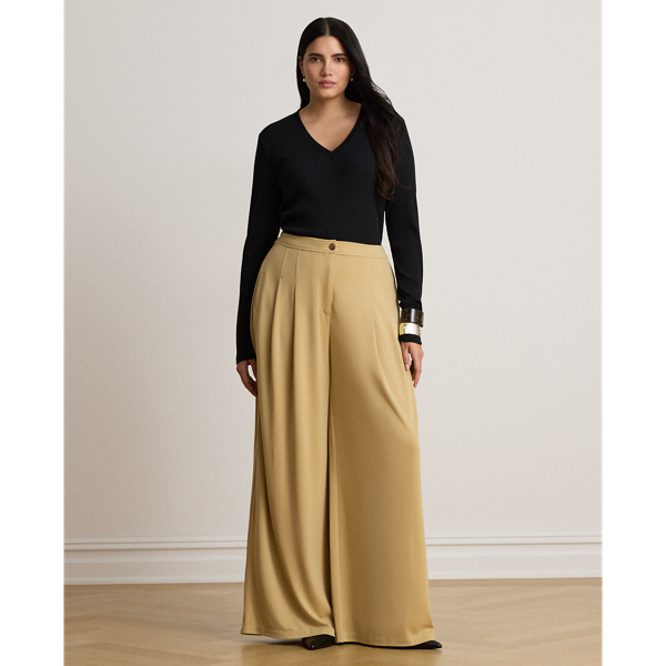 Black Rib-Knit Long-Sleeve V-Neck Top Lauren 8