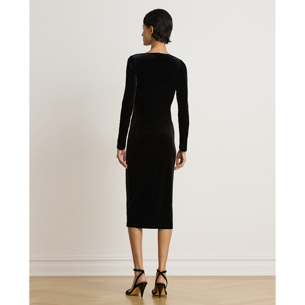 Long-Sleeve Velvet Dress