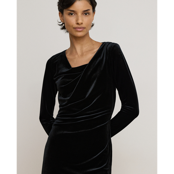 Long-Sleeve Velvet Dress