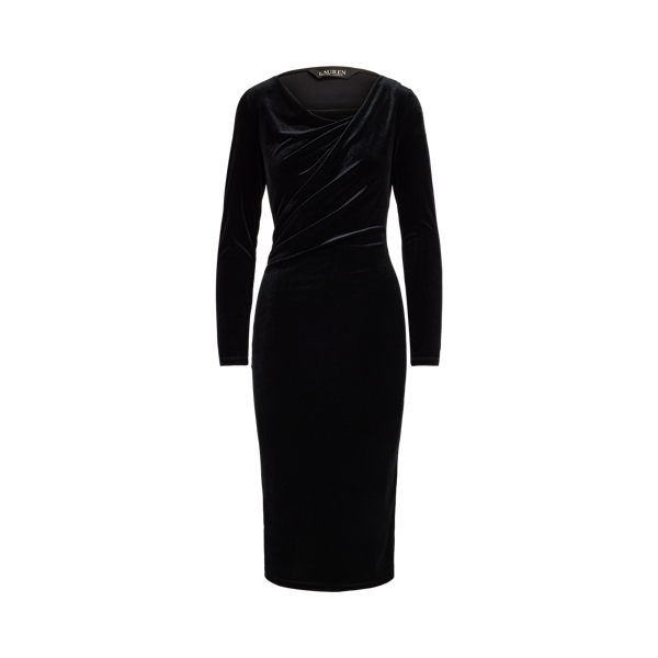 Long-Sleeve Velvet Dress