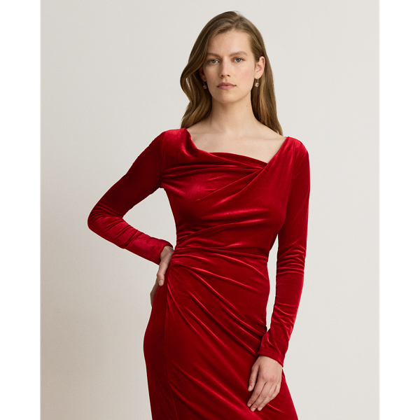 Long-Sleeve Velvet Dress