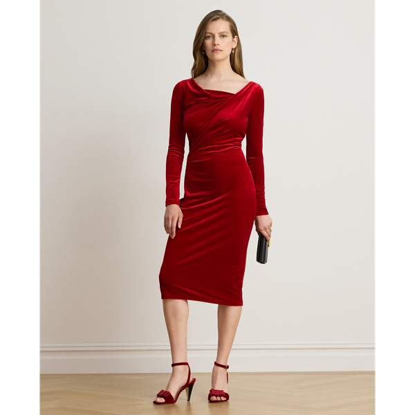 Long-Sleeve Velvet Dress
