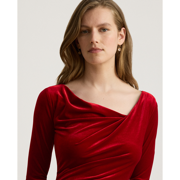 Long-Sleeve Velvet Dress
