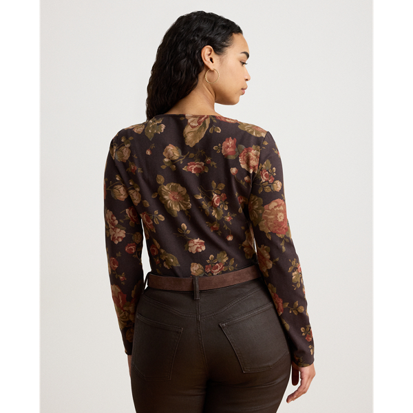 Floral Cotton Jersey Square-Neck Top