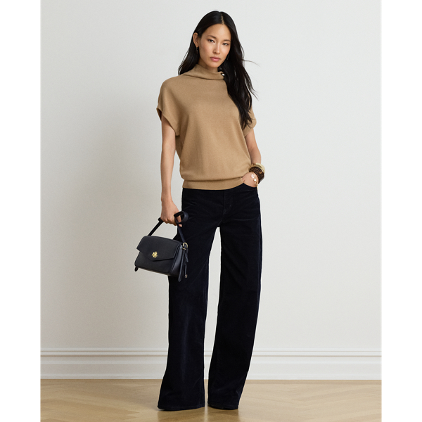 Cotton & Modal Mock Neck Cap Sleeve Jumper