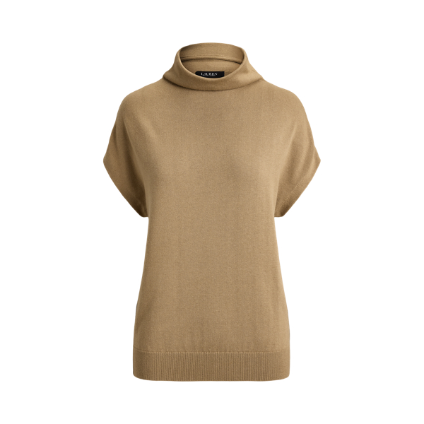 Cotton & Modal Mock Neck Cap Sleeve Jumper