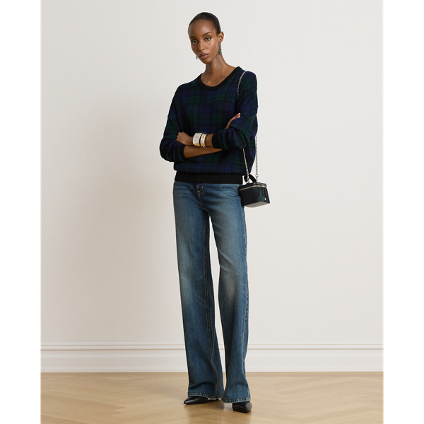 Black Watch Plaid Wool Crewneck Jumper