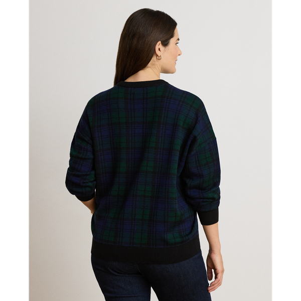 Black Watch Plaid Wool Crewneck Sweater