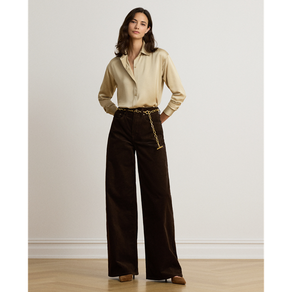 Ranch Cream Relaxed Fit Satin Charmeuse Shirt Lauren 7
