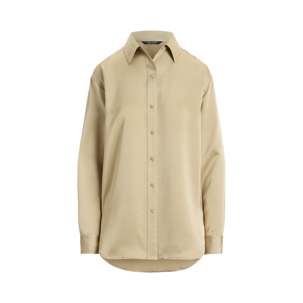 Ranch Cream Relaxed Fit Satin Charmeuse Shirt Lauren 2