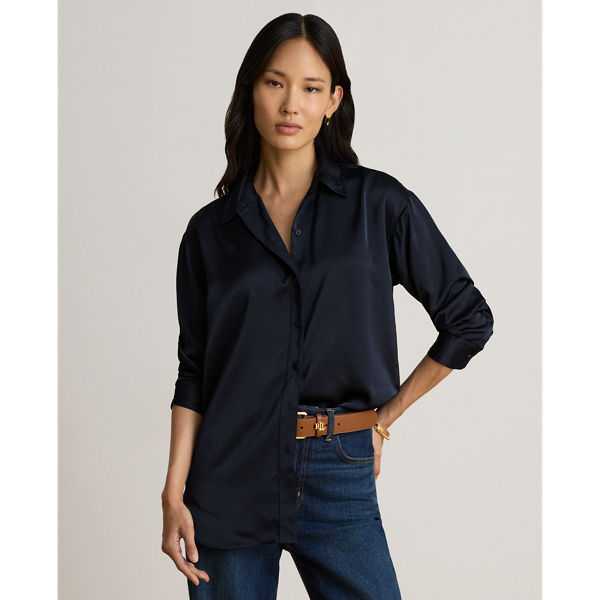 Relaxed-Fit Hemd aus Satin-Charmeuse