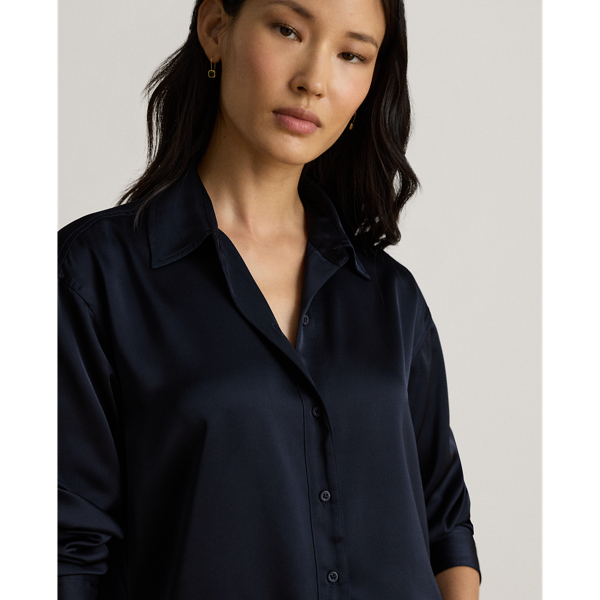 Relaxed-Fit Hemd aus Satin-Charmeuse