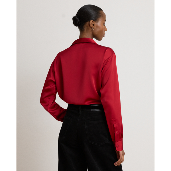Satin Charmeuse Relaxed-Fit Shirt