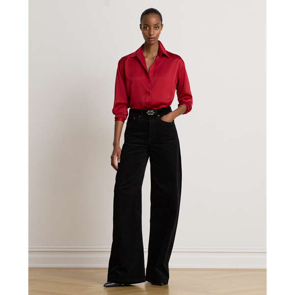 Satin Charmeuse Relaxed-Fit Shirt