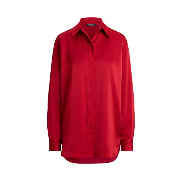 Satin Charmeuse Relaxed-Fit Shirt