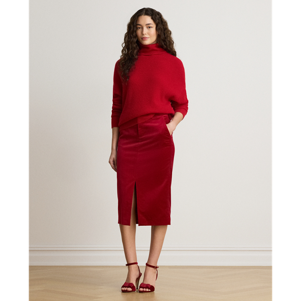 Stretch Velvet Pencil Skirt
