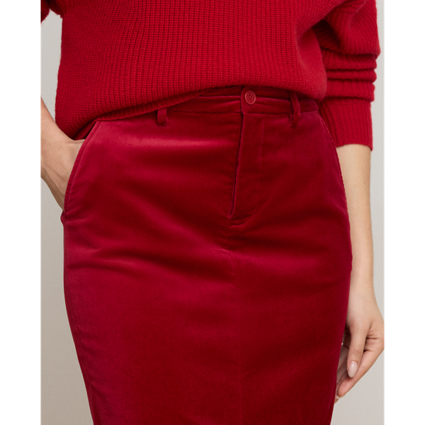 Stretch Velvet Pencil Skirt