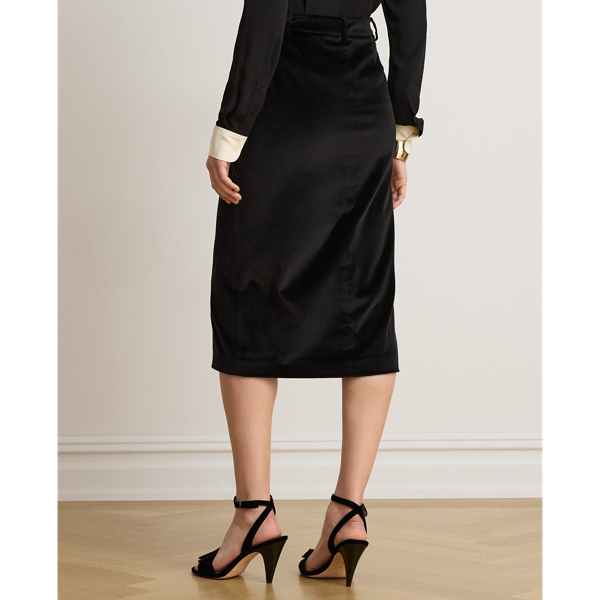 Stretch Velvet Pencil Skirt