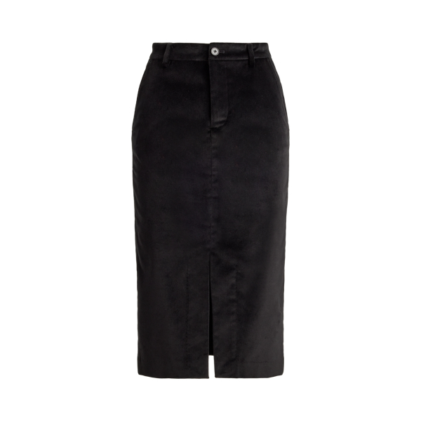 Stretch Velvet Pencil Skirt