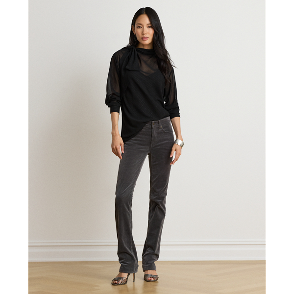 Blusa com riscas metalizadas e la&ccedil;o