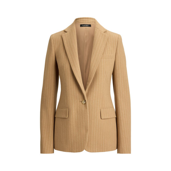 Pinstripe Wool-Blend Twill Blazer