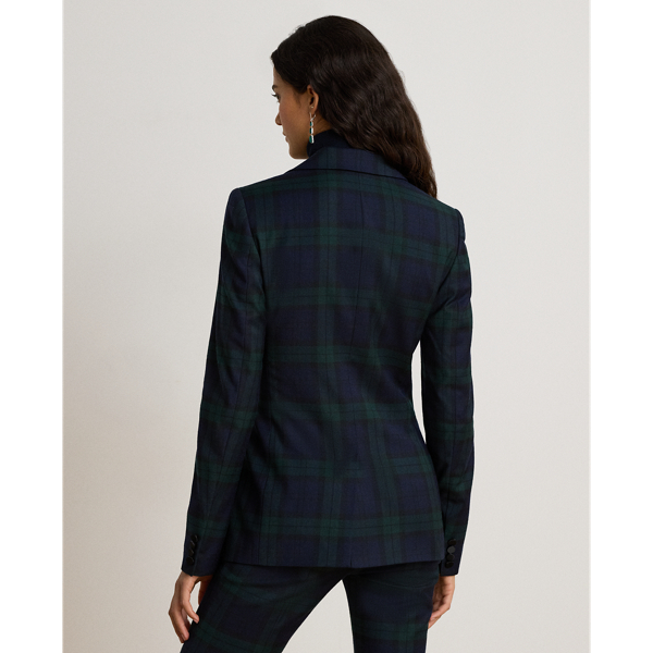 Black Watch blazer i twill med satinslag