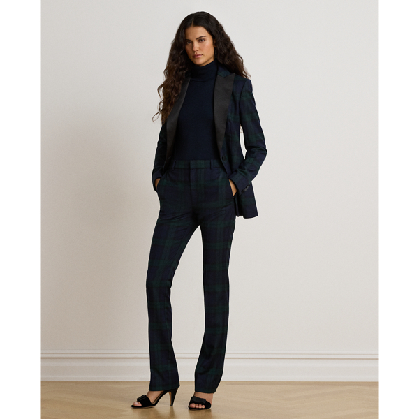 Black Watch blazer i twill med satinslag