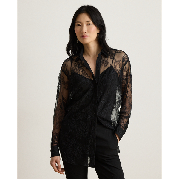 Camisa de renda floral com Relaxed fit