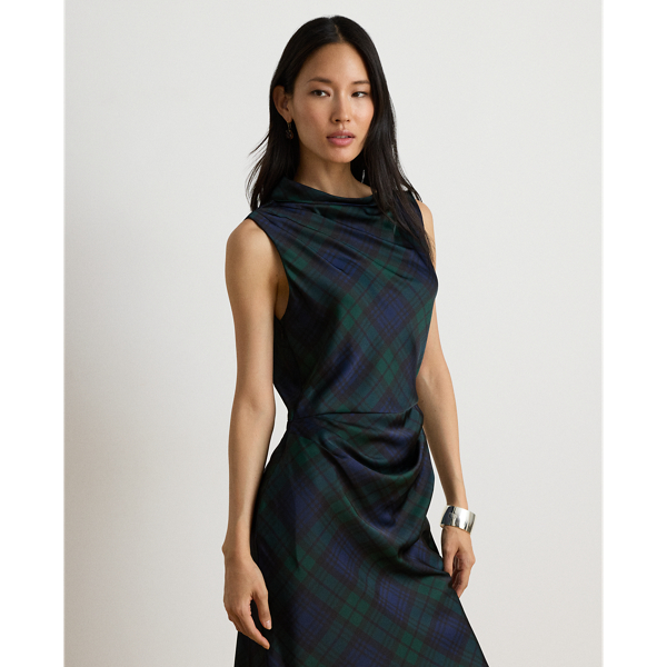 Black Watch Satin Charmeuse Dress