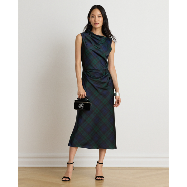 Black Watch Satin Charmeuse Dress