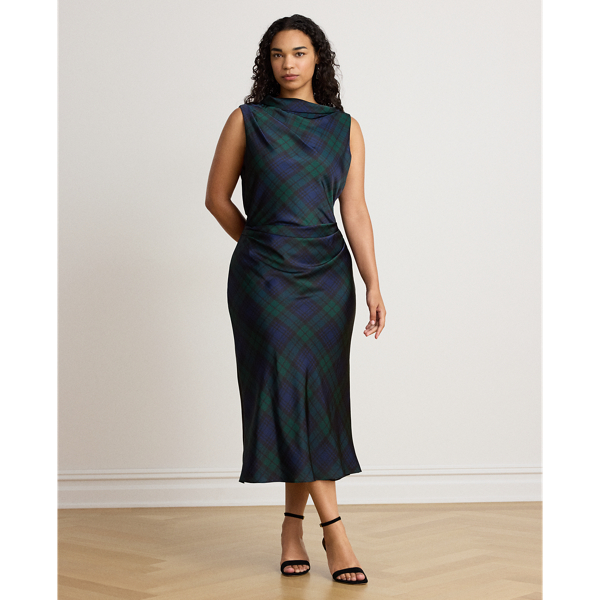 Black Watch Satin Charmeuse Dress