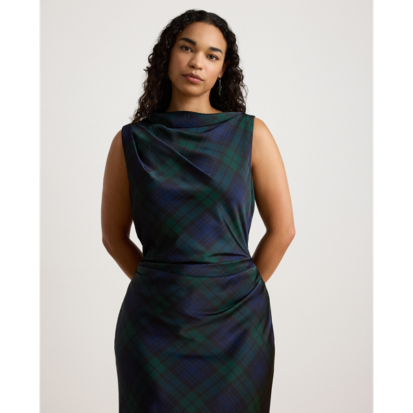 Black Watch Satin Charmeuse Dress