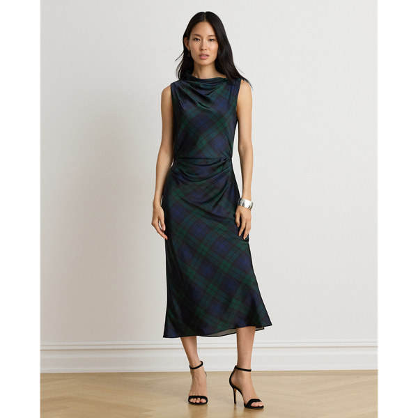 Black Watch Satin Charmeuse Dress