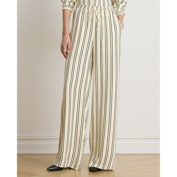 Pantaloni a gamba larga in jacquard
